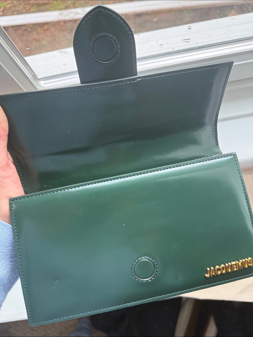 Jacquemus Forest Green Patent Leather Le Grand Bambino Handbag - Picture 7 of 7